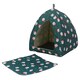 image 4 of Foldable Cozy Cat House Bed Washable Cave Pet Puppy Dog Igloo Kennel Red Green