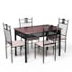 image 1 of COSTWAY 5PCS Dining Table & Chair Set Breakfast Bar Kitchen Furniture with Padded Seat