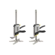 Stanley Tools FatMax Tradelift Twin Pack with Free Bag, 7-220mm lift range, 150kg capacity.