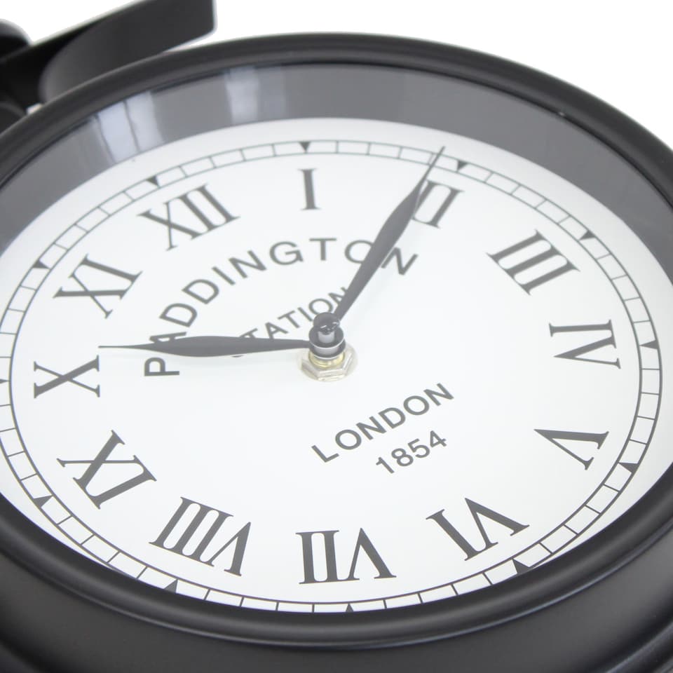 image 1 of Double Sided Paddington Station Outdoor Garden Wall Clock