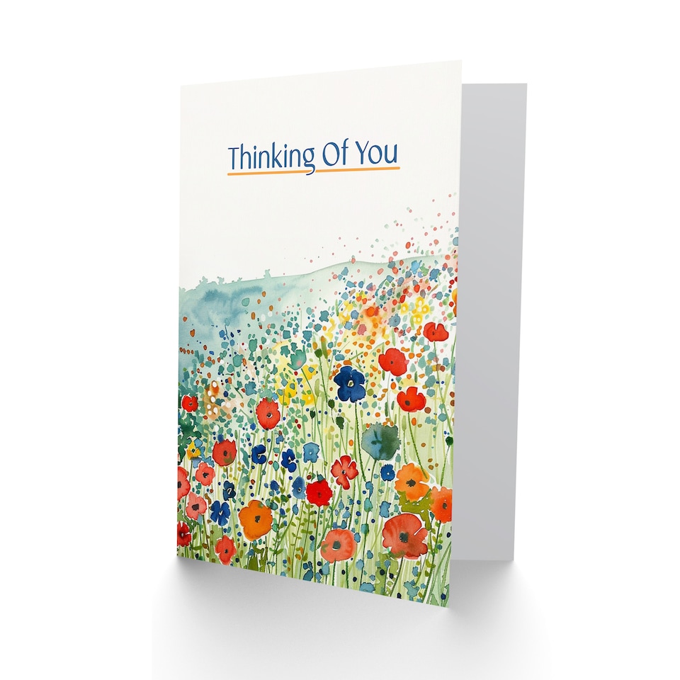 image 1 of Thinking Of You Night Summer Wildflower Meadow Get Well Card