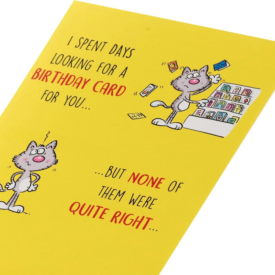 image 1 of Funny Cheeky Cat Design Giggles Birthday Card
