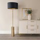 image 2 of ValueLights Lexy Gold Dimmable Floor Lamp with Black Velvet with Gold Inner Lamp Shade and LED Bulb