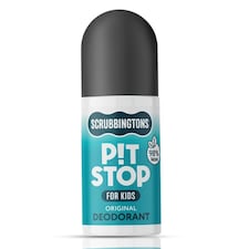 Scrubbingtons Pit Stop Kids Deodorant Natural Roll On For Children, Teens Natural Ingredients For Sensitive Skin. Paediatrician approved, Aluminium & Alcohol Free, Original, 75ml