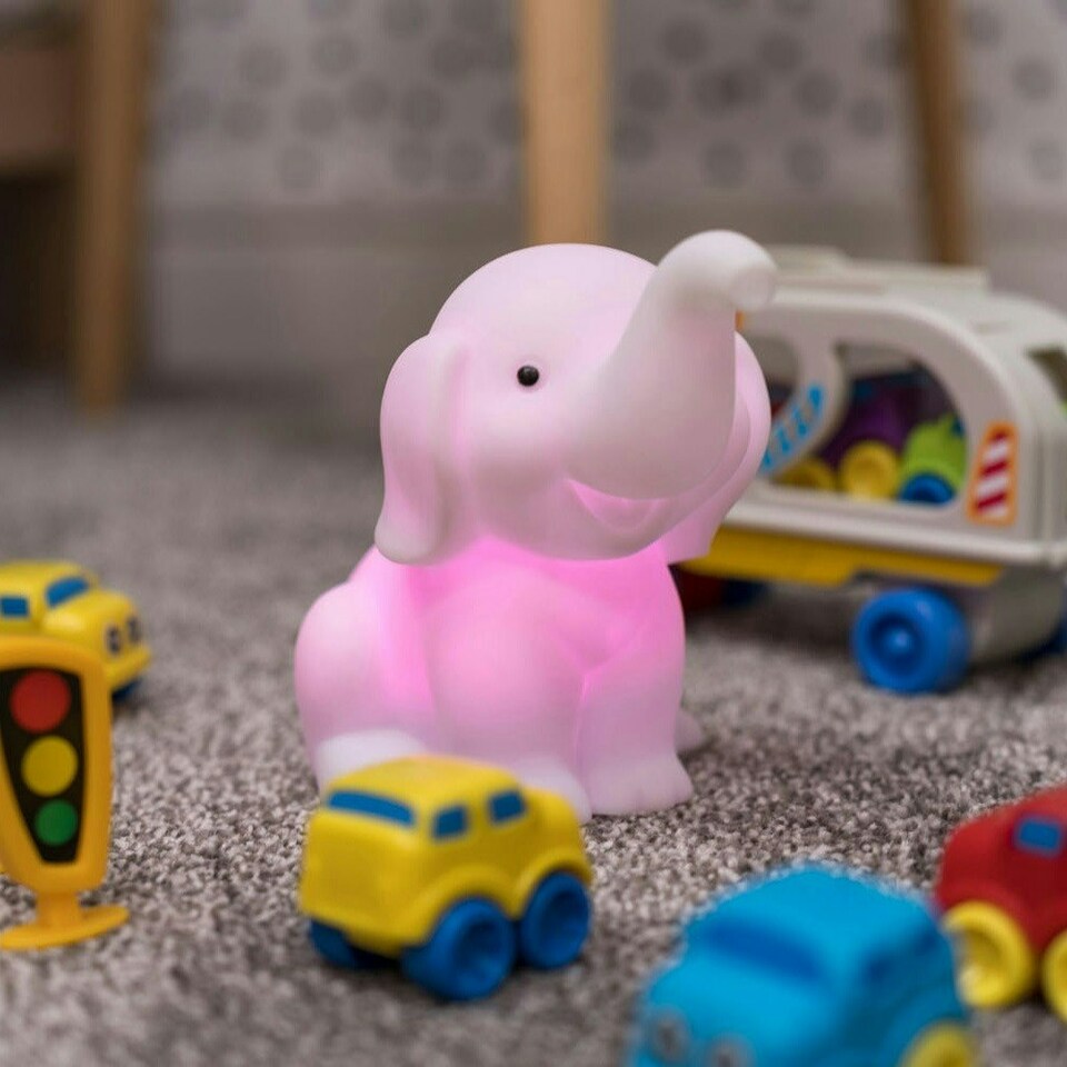 image 1 of ValueLights Childrens Elephant Multi-Coloured LED Night Light
