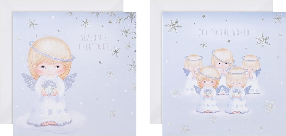 image 1 of Festive Angel 2 Designs Pack of 16 Boxed Charity Christmas Cards