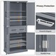 image 4 of Yaheetech Tall Pantry Cupboard with Doors and Adjustable Shelves Grey | Dark Grey
