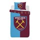 image 2 of West Ham United FC Reversible Crest Duvet Cover Set - Claret/Blue/Yellow - Single Red | Single