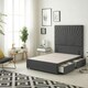 image 2 of Sunburst Divan Bed with 2 Drawers & 54'' Floor Standing Headboard Linen Fabric | Grey | Grey