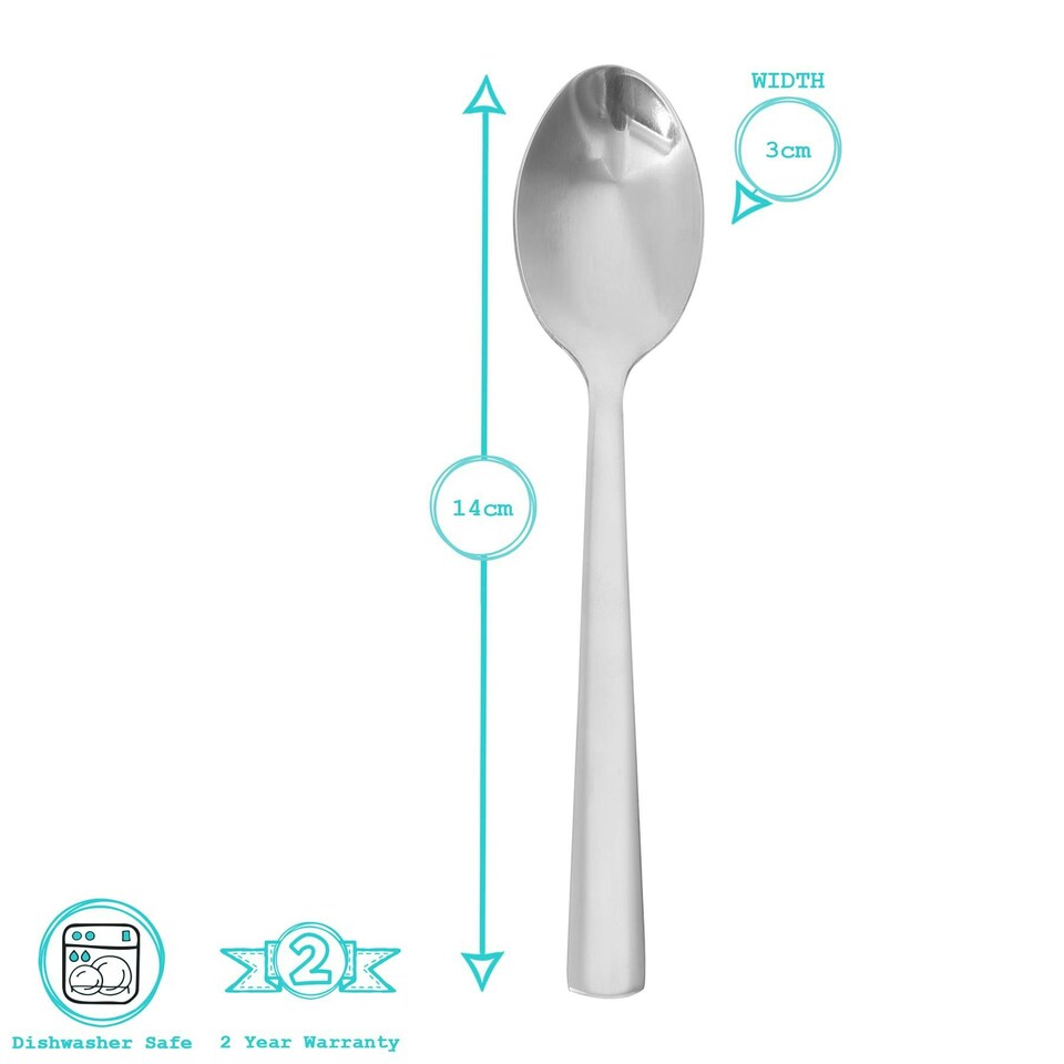 image 1 of Argon Tableware Tondo Stainless Steel Teaspoons - 14cm - Pack of 6