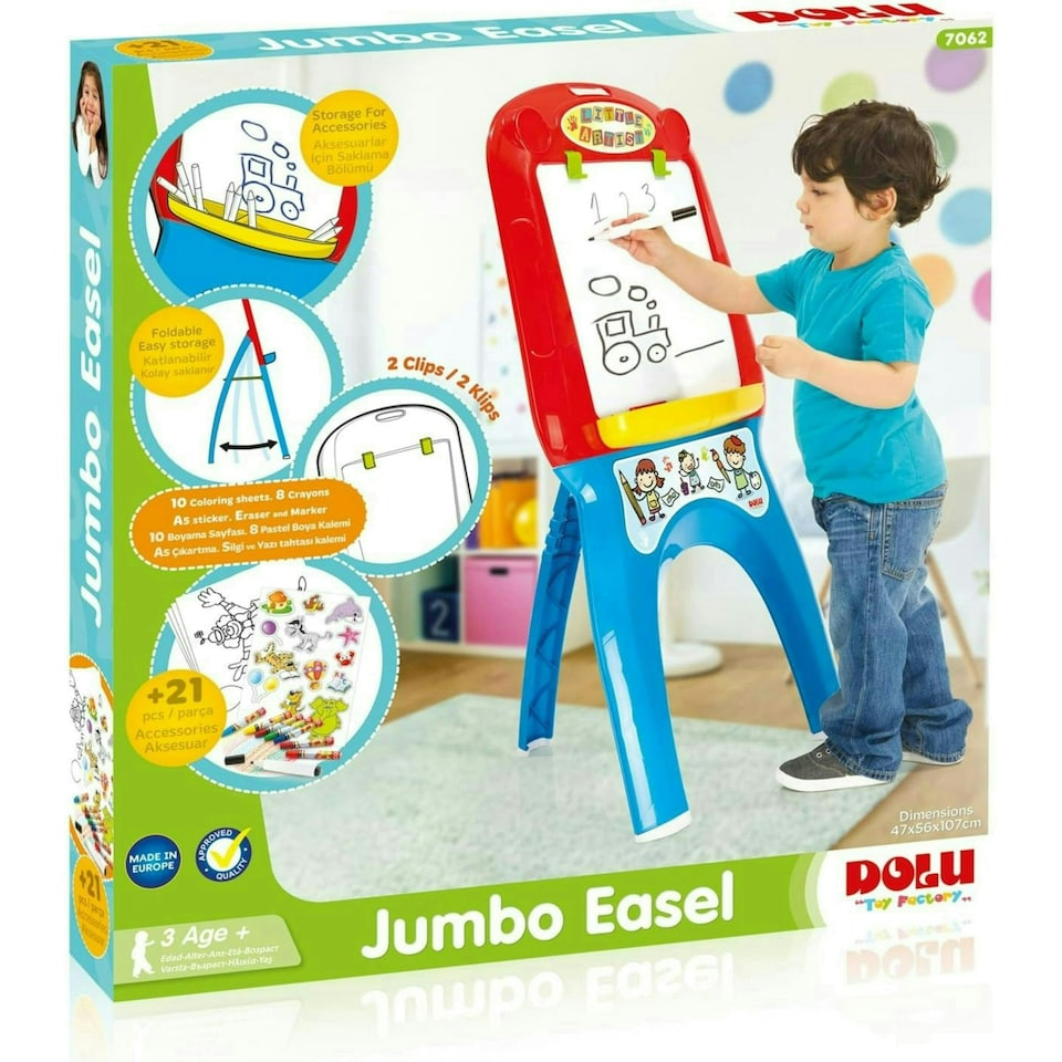 image 1 of Dolu Multi Colour Foldable Jumbo Easel Kids Drawing Board | Multi
