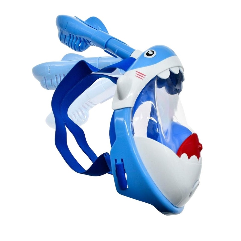 image 1 of SwimTech Childrens/Kids Full Face Snorkel - Blue/White - XS