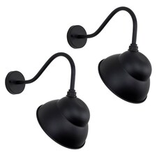 ValueLights Porter Pair of Black IP23 Outdoor Wall Lantern | Black