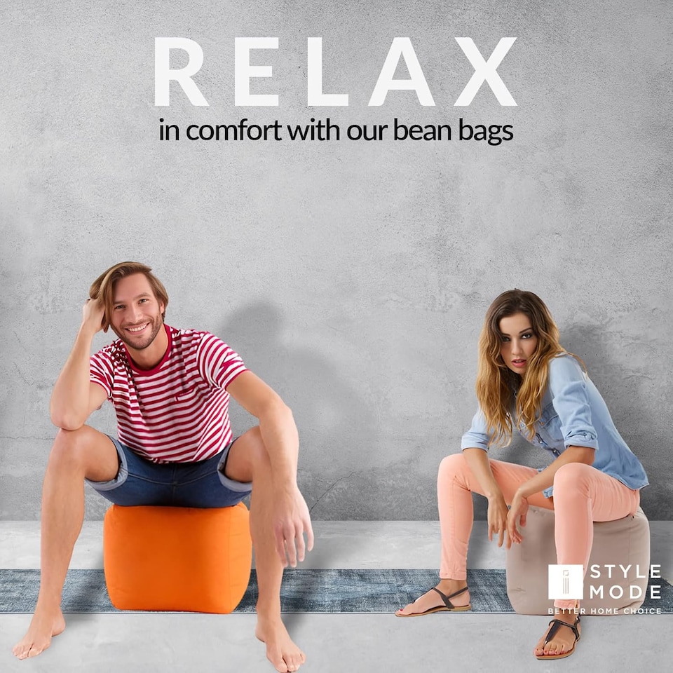 image 1 of Outdoor Bean Bag Footstool Pouffe Water-Resistant 40x40cm | Bottle Green