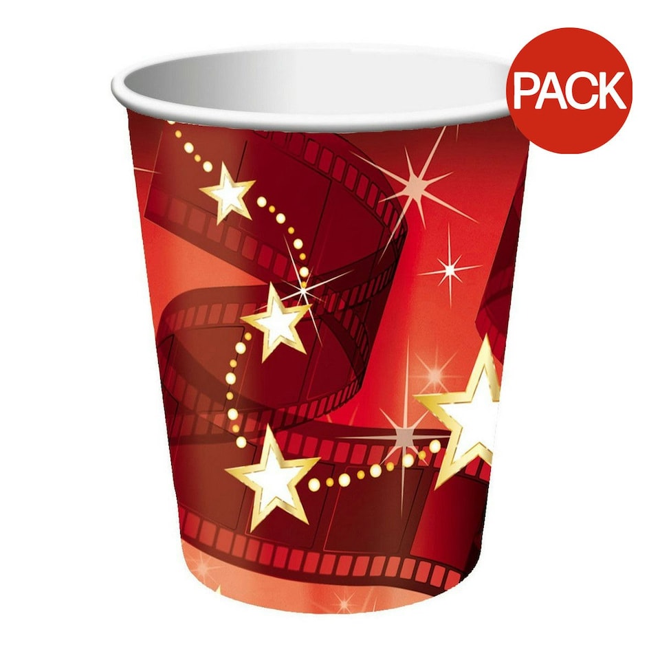 Creative Party Hollywood Lights Party Cup (Pack of 8) - Red/White/Gold - One Size