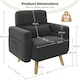 image 4 of Yaheetech Fabric Armchair Chair with Rubberwood Legs Side Pockets and Lumbar Pillow | Grey | Dark Grey