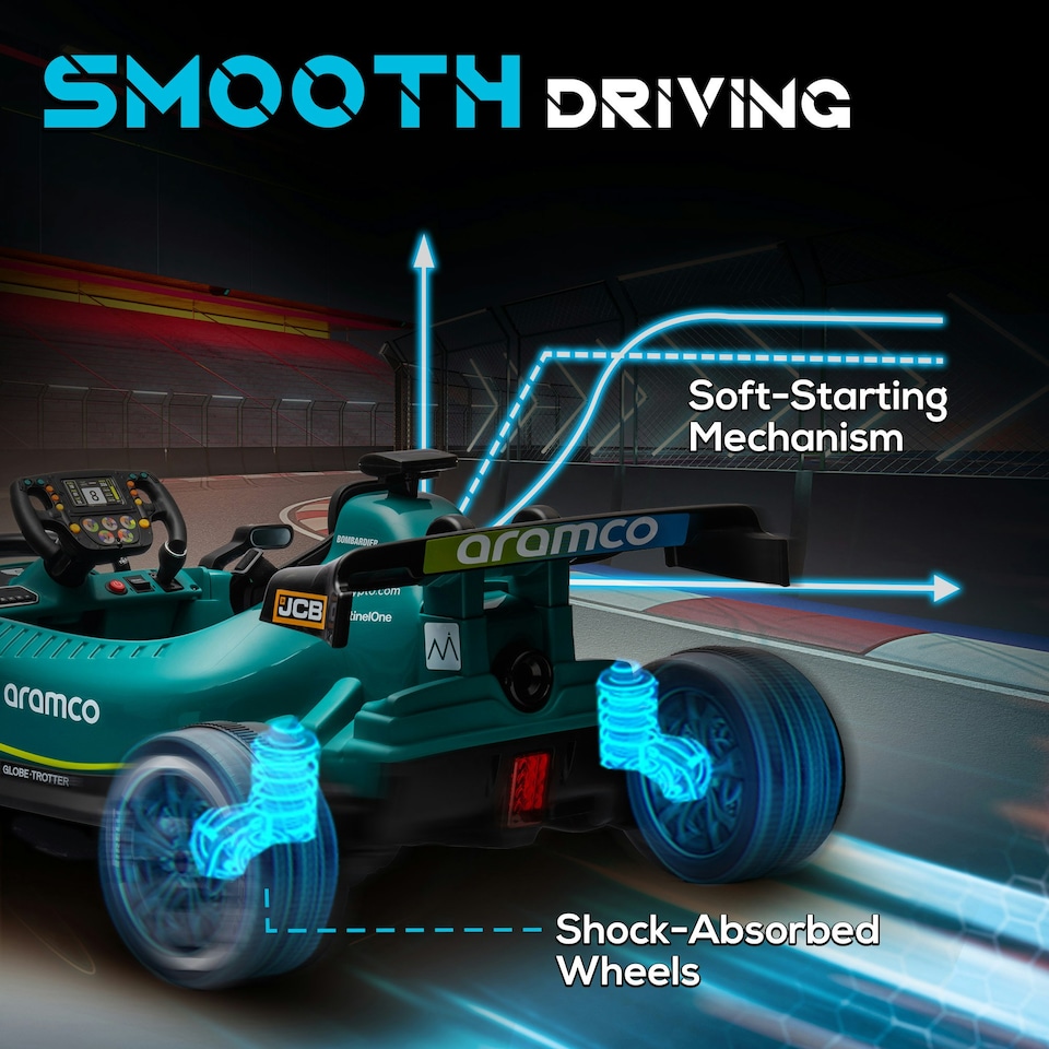 image 1 of AIYAPLAY 12V Aston Martin Licensed Electric Go Kart w/ 4 Suspension Wheels