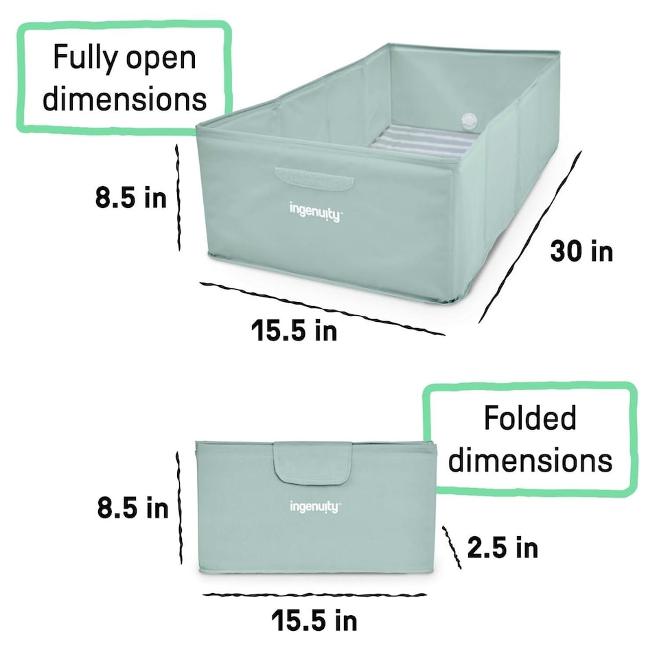 image 1 of Ingenuity Tuckaway Toddler Tub, Converts Shower to Tub, Folds to Store, Easy to Clean, No Assembly Required, 12M-5Y
