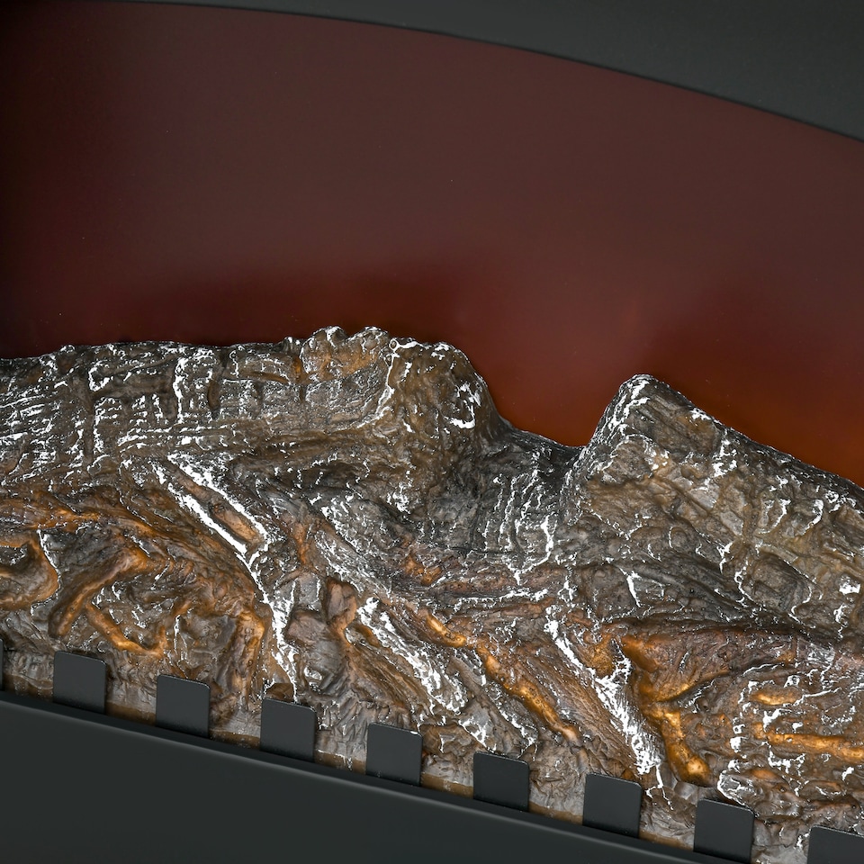 image 1 of HOMCOM Electric Fireplace Stove Heater with LED Fire Flame Effect, Double Door, Freestanding Portable with Overheat Protection, 1000W2000W, Black