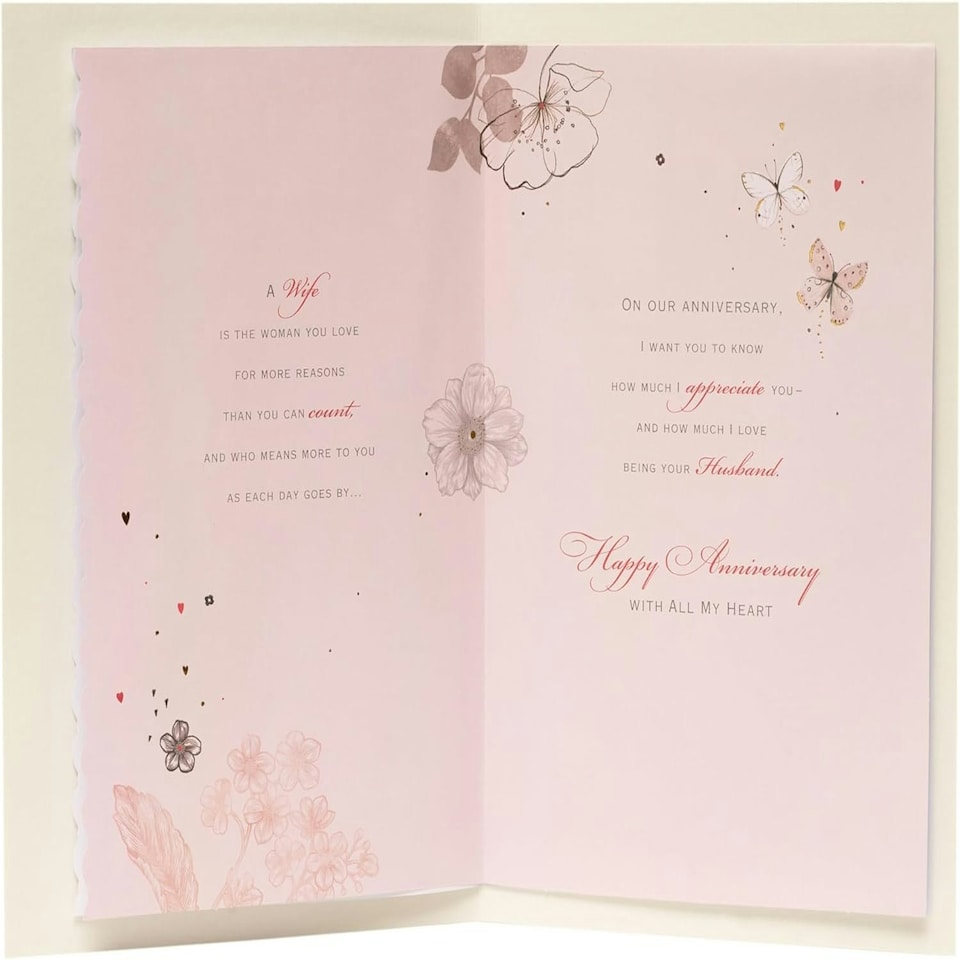 image 1 of Sentimental Message Inside Wedding Day Wife Anniversary Card