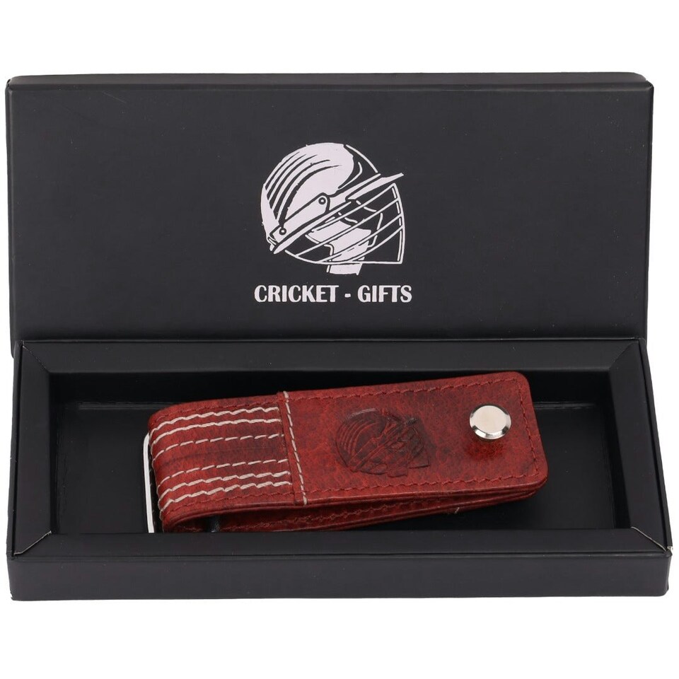 image 1 of CRICKET-GIFTS - Buffalo Leather Screw Key Chain | Luxurious & Durable | Ideal for Cricket Enthusiasts | Secure & Elegant Metal Clasp