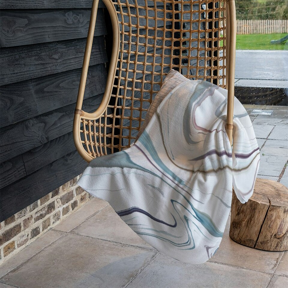 image 1 of Blue Rippled Marble (Blanket)