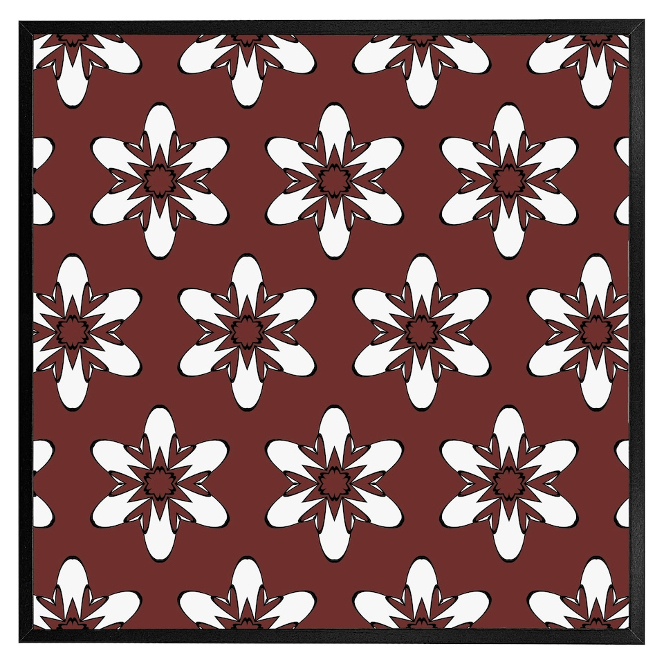 image 1 of Modern decorative floral pattern (Picutre Frame) Brown | XL