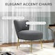 image 4 of HOMCOM Accent Chair Wingback Armless Chair for Bedroom Grey