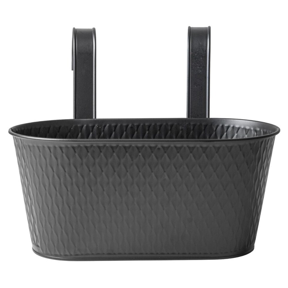 FabFinds Over Fence Diamond Planter Black 26.5cm