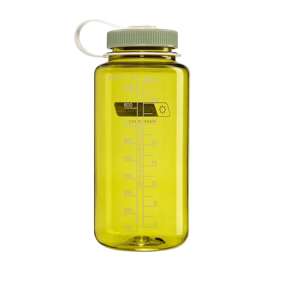 image 1 of Nalgene Wide Mouth 1L Tritan Renew Water Bottle - Endive - Oil Green Cap