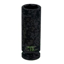 19mm 1/2" Drive Double Deep Metric Impacted Impact Socket Single Hex 6 Sided