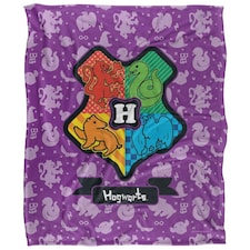 Harry Potter Chibi Hogwarts Crest Blanket - Multicoloured - One Size