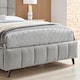 image 4 of 4ft6 Double Grey,Tall Headend Headboard Soft Fabric Boucle Upholstered Bed Frame