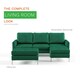 image 3 of Chapman sectional sofa in velvet green | Green | GREEN | Three Seater