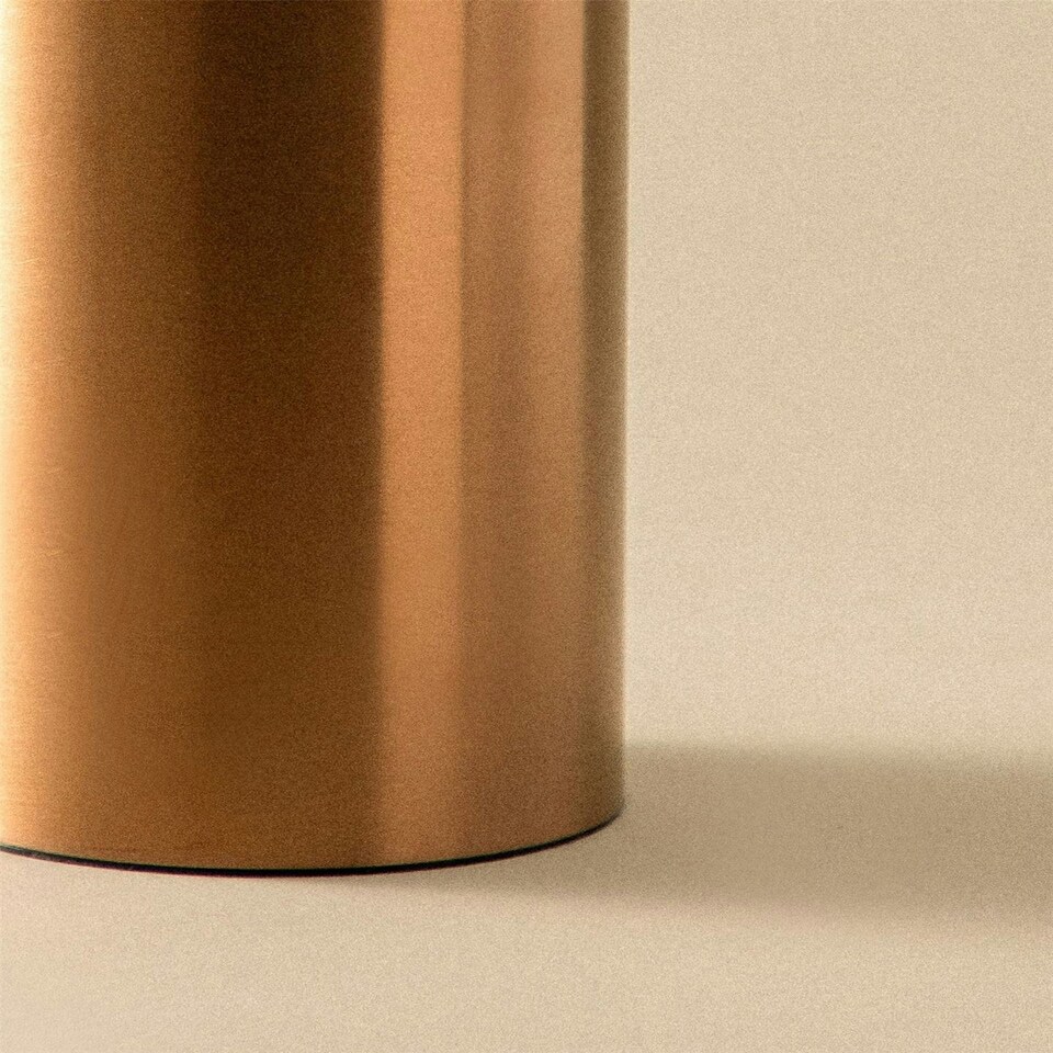 image 1 of Cosmic Toilet Brush Glass Cup with Durable Metal for Bathroom, Brushed Copper
