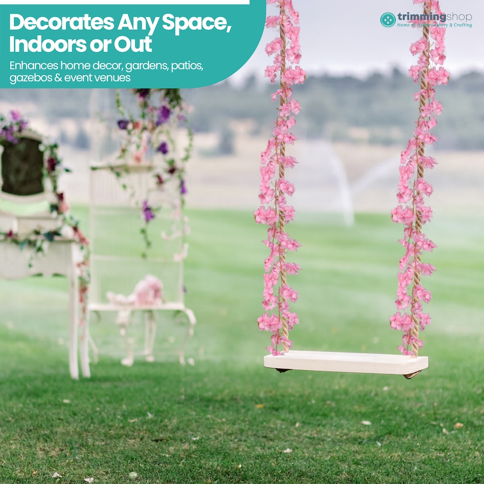 image 1 of 180cm Cherry Blossom Flower Garland, 144 Blooms with No Wire Hanging Flowers
