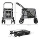image 4 of PawHut One-click Foldable Pet Stroller w/ Mesh Windows, for Small Pets - Grey