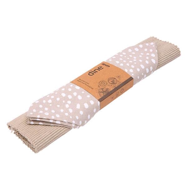 Dexam Sintra Recycled Cotton Spotted Napkin And Placemat Set Stone