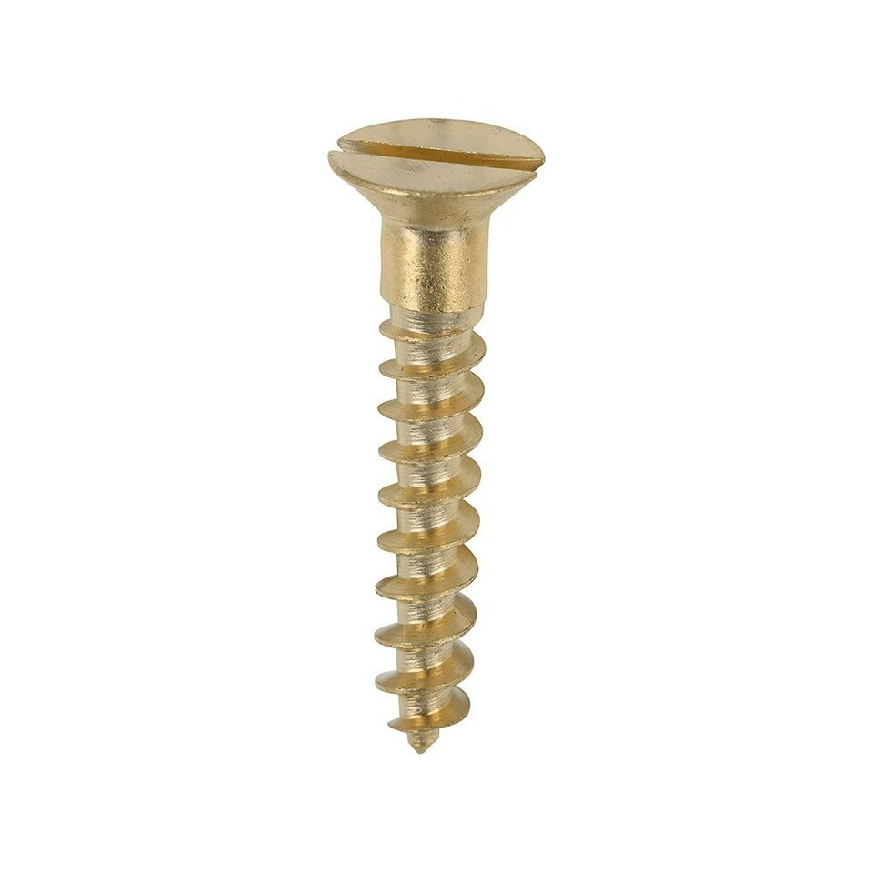image 1 of Timco - Solid Brass Timber Screws - SLOT - Countersunk (Size 8 x 1 - 200 Pieces)
