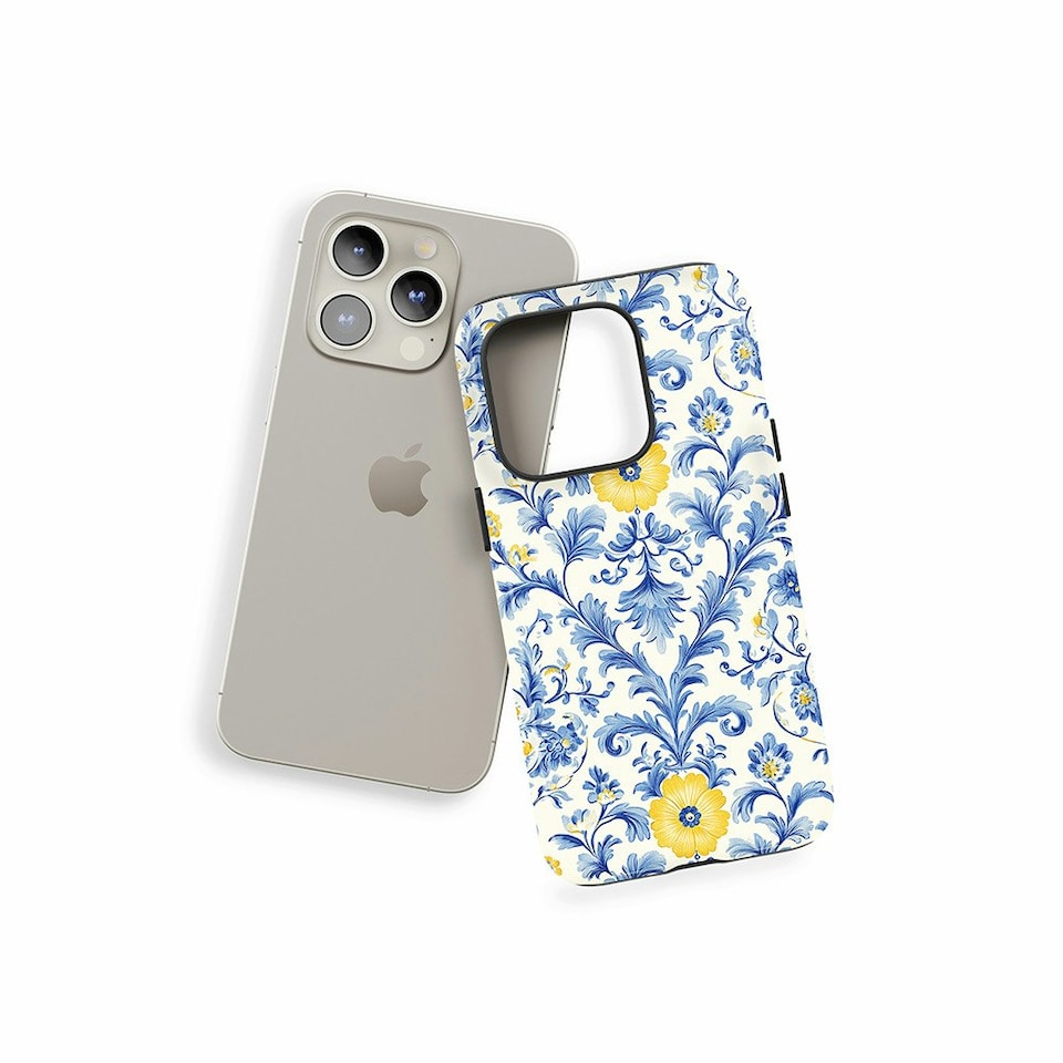 image 1 of Blue And Yellow Floral Phone Case | Blue | iPhone 13
Slim | iPhone 13
Slim
