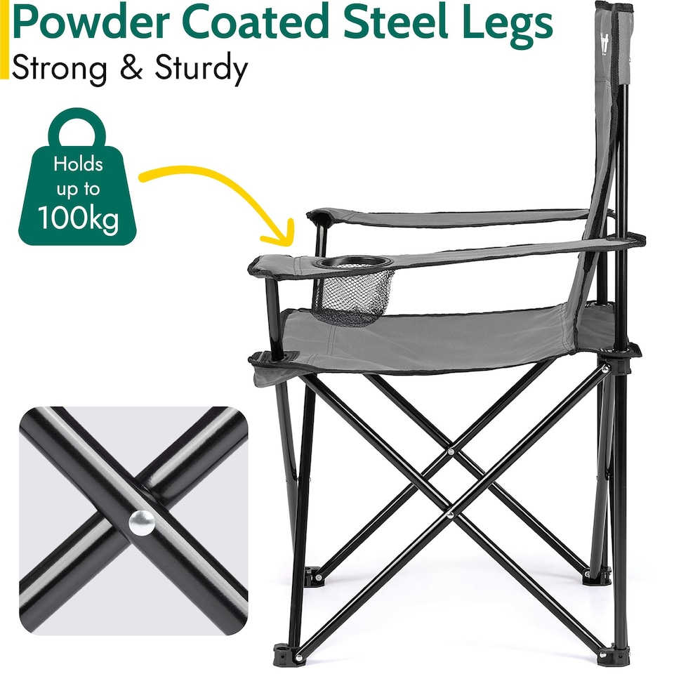 image 1 of Folding Camping Chair - Grey