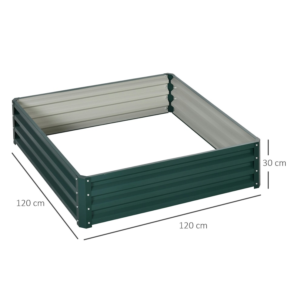 image 1 of Outsunny Raised Garden Bed Metal Patio Backyard Flower Vegetable Plant