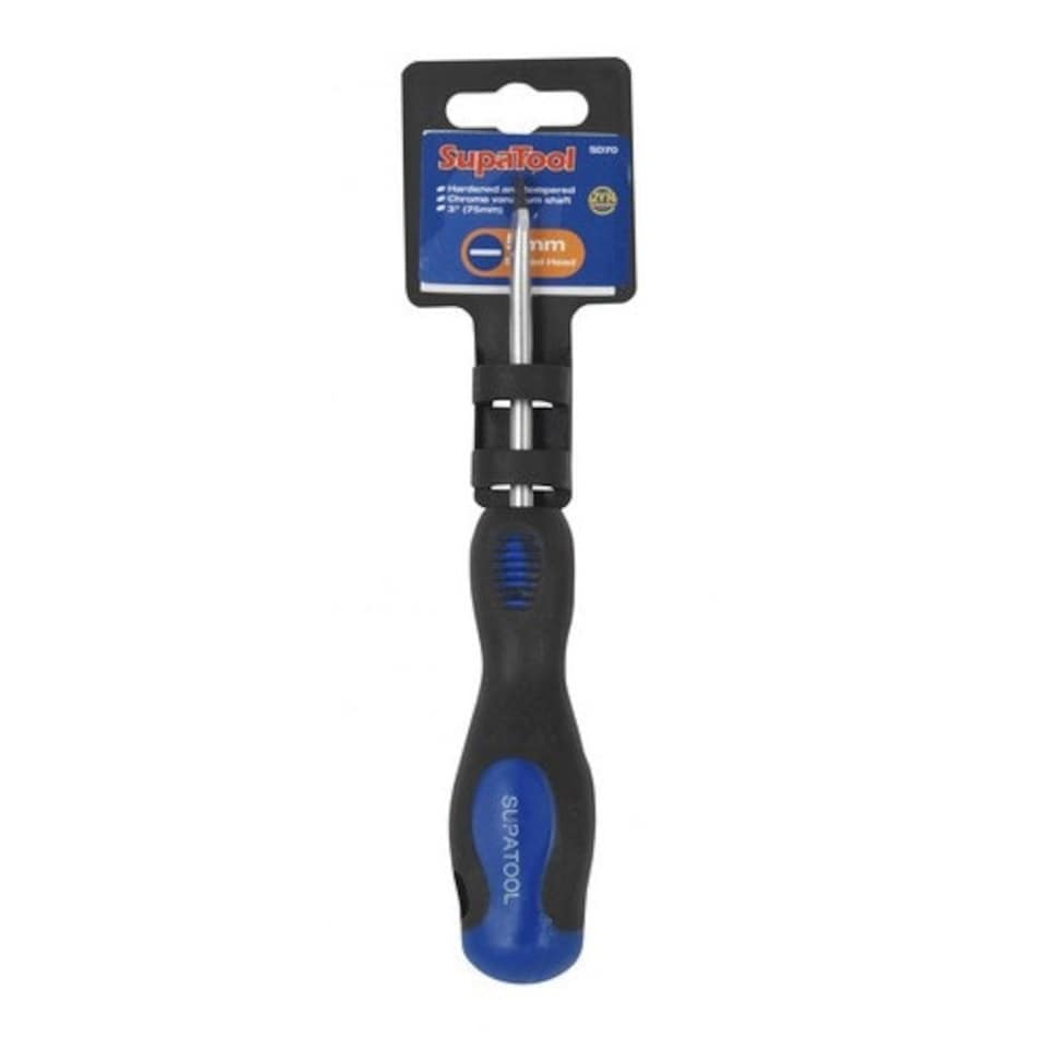 image 1 of SupaTool Slotted Head Screwdriver - Black/Blue - 150mm