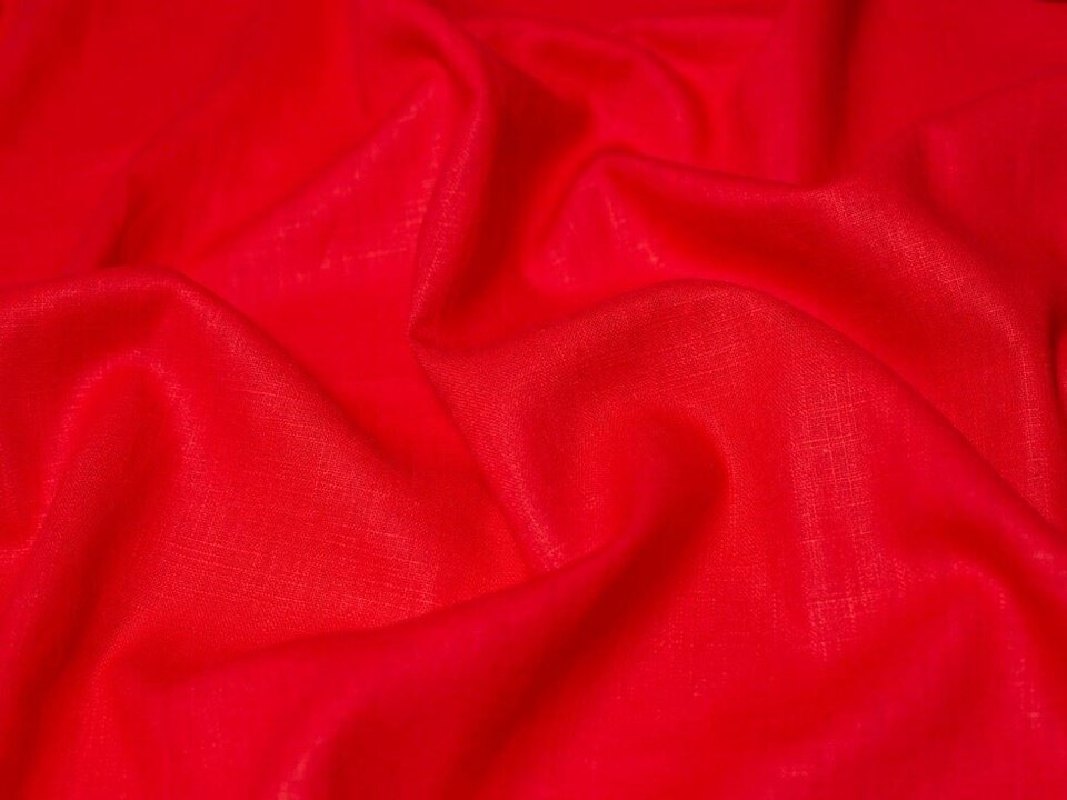 Minerva Core Range Red Textured 100% Ramie Linen Weave Fabric for Dressmaking, 138cm / 54" Wide - per metre