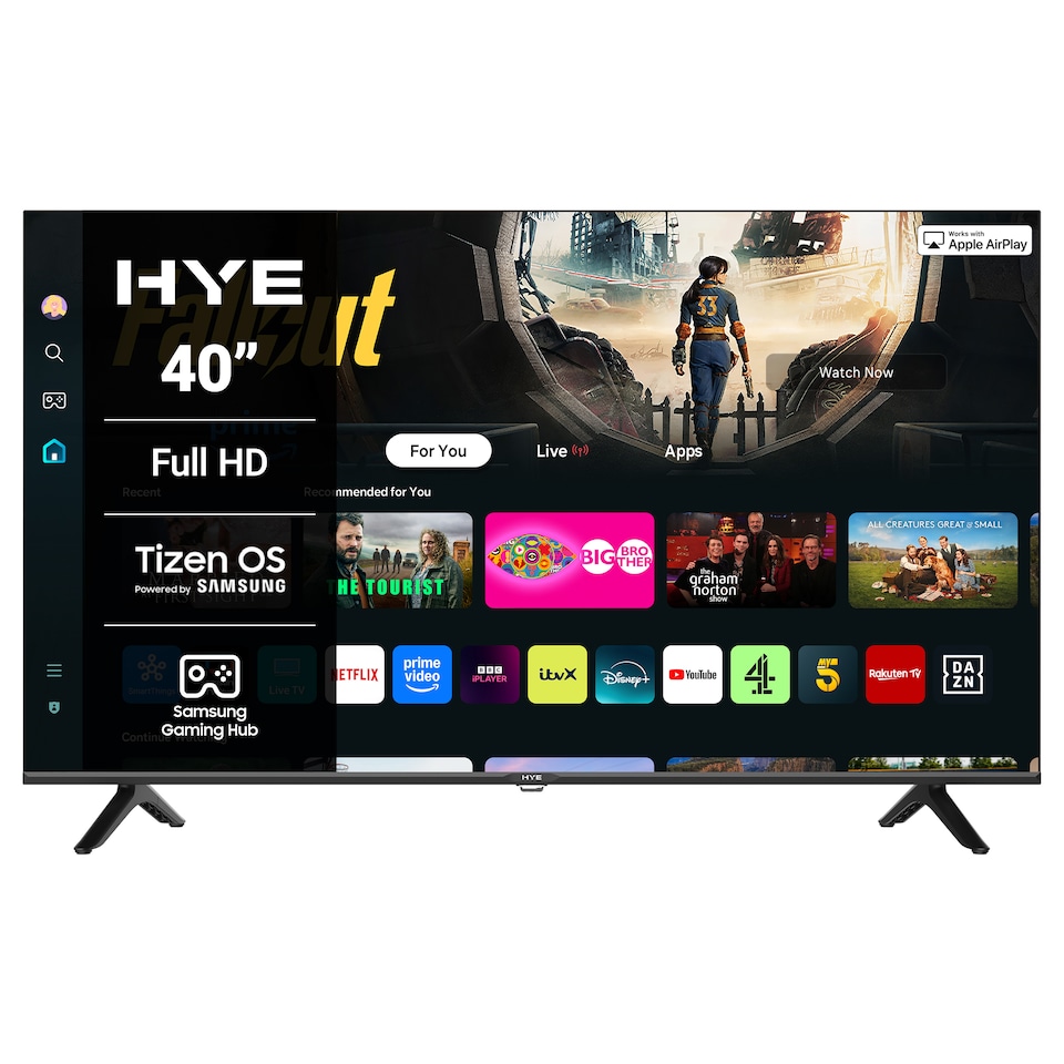 image 1 of HYE 40" Inch Full HD 2K Tizen OS WiFi Frameless Smart TV - 40FHDS1008