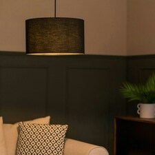 ValueLights Reni Medium Black Fabric Pendant Shade