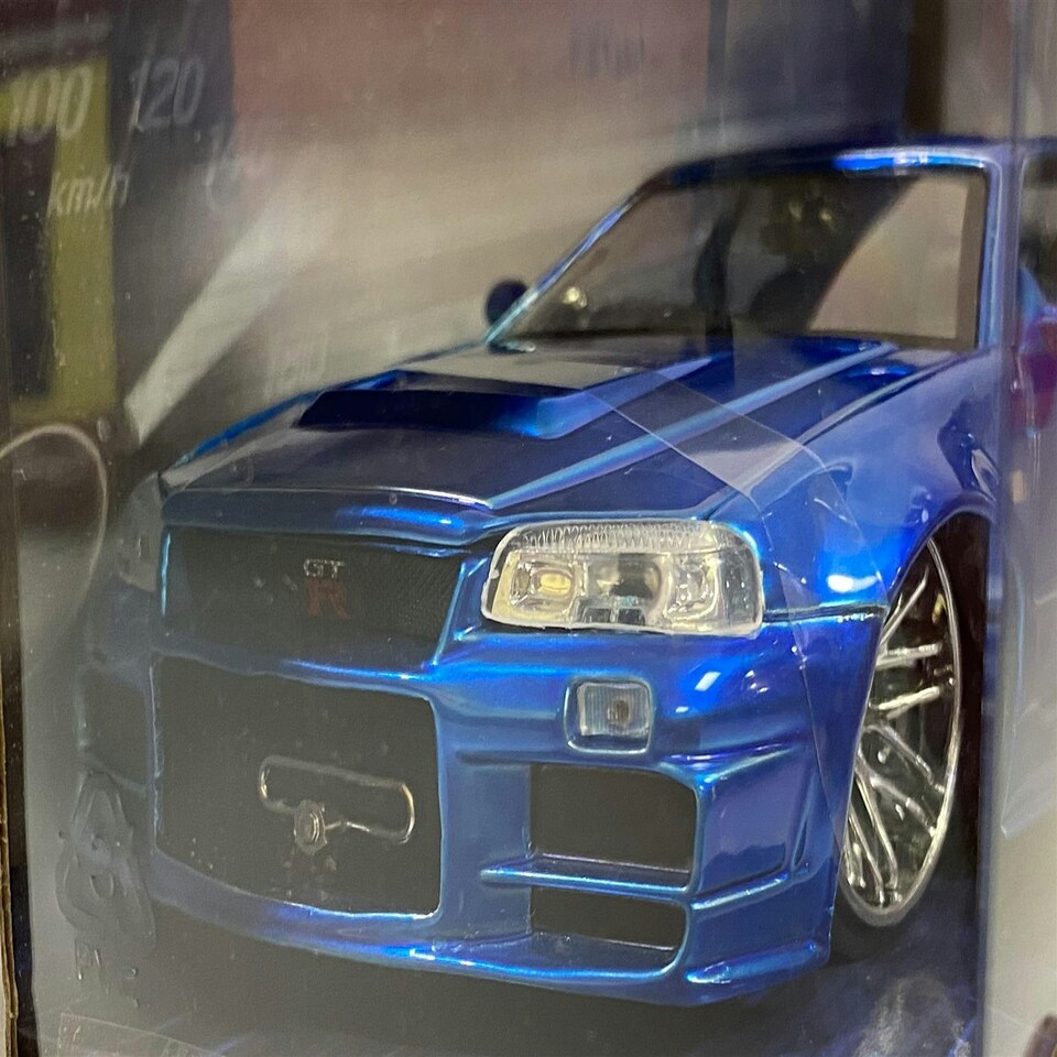image 1 of Fast and Furious Brians Nissan Skyline GT-R BNR34 1:24 Jada 97173