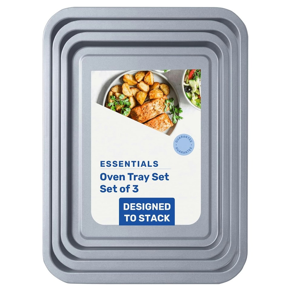 image 1 of Set of 3 (1 x 35, 1 x 31 & 1 x 28cm) Non-Stick Baking Oven Trays