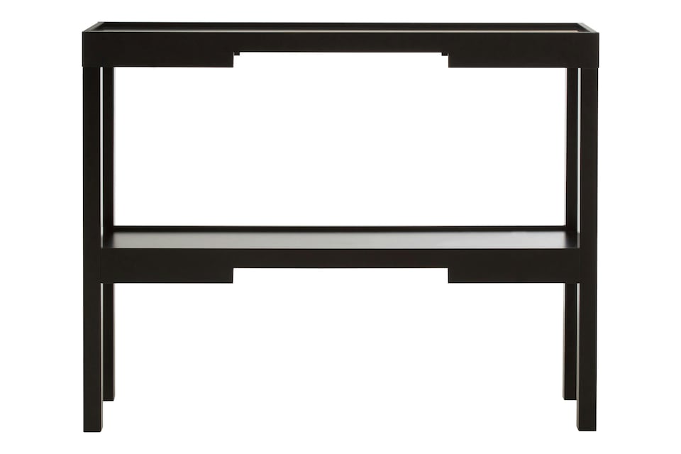 image 1 of Interiors by Premier Two Tiered Design Console Table, Console Table With Storage Shelf, Durable And Versatile Hallway Table | Black