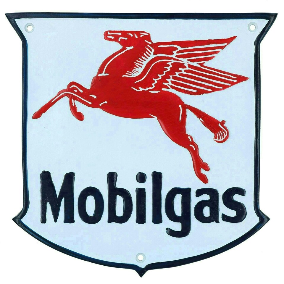 image 1 of Mobilgas Aluminium Sign Plaque Door Wall Garage Petrol Oil Workshop Garage